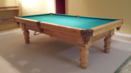ASKA Dufferin 8-foot pool table with turquoise felt and wood base