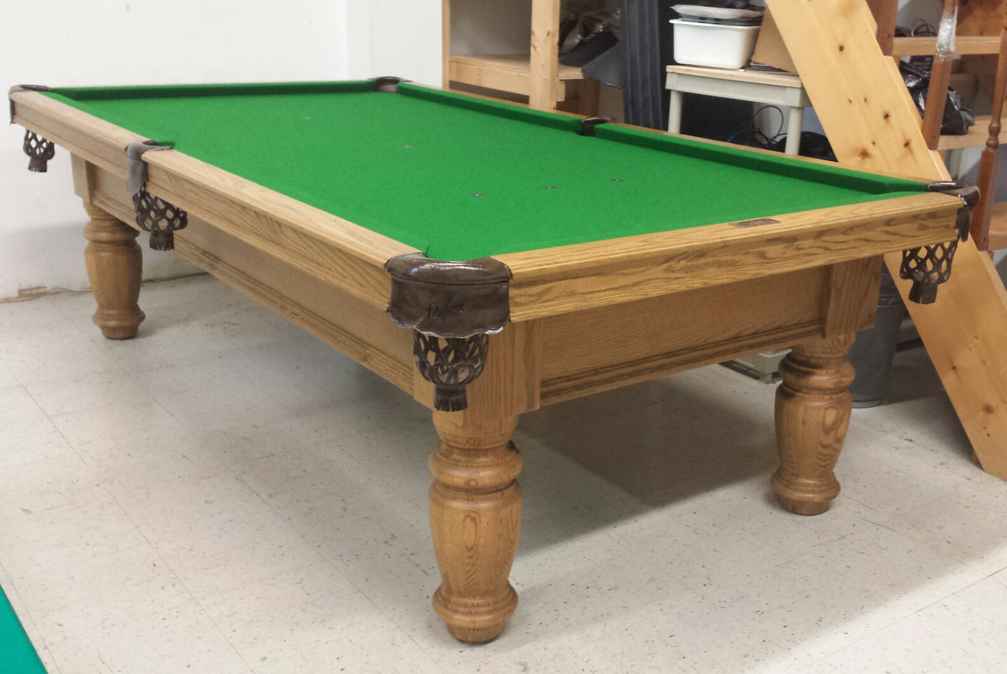 ASKA Dufferin 8-foot pool table with green felt and wooden legs