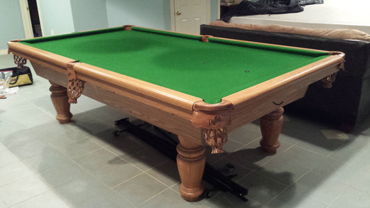 ASKA Dufferin 8-foot pool table with green felt and carved wooden legs