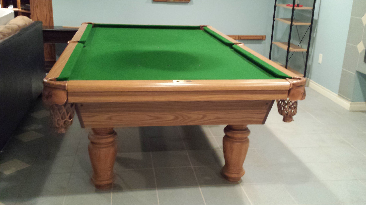 Dufferin Anniversary 8-Foot Pool Table | Preowned Smokey Oak Billiard
