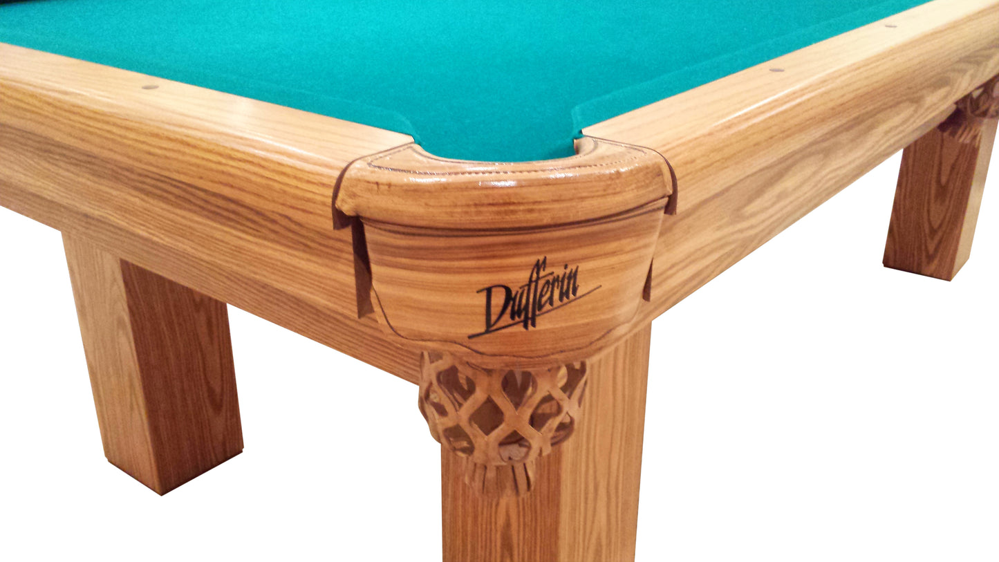 Corner area with pocket opening, nameplate, and carving work visible