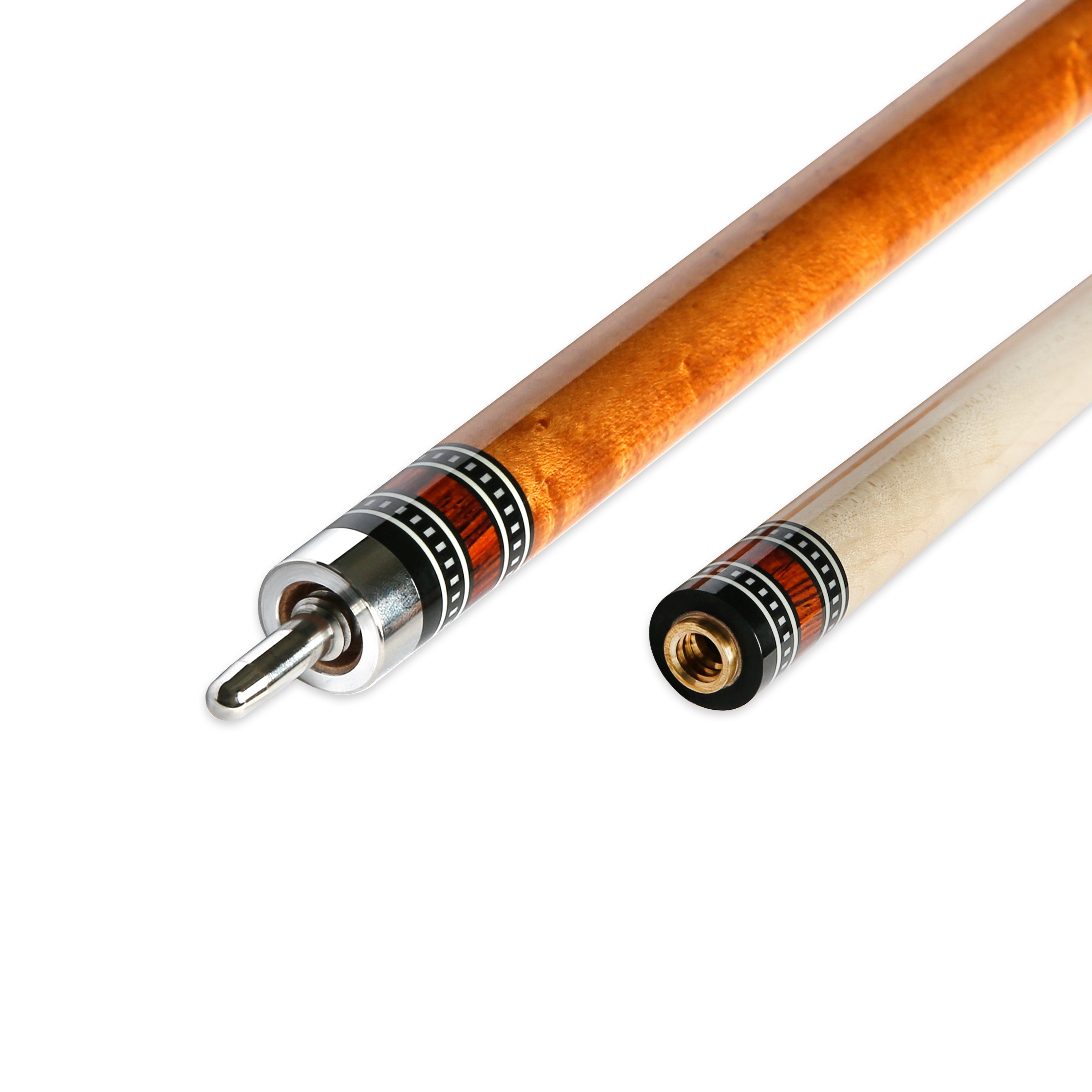 ASKA A1 Brown Pool Cue - Birdseye Maple with Irish Linen Wrap