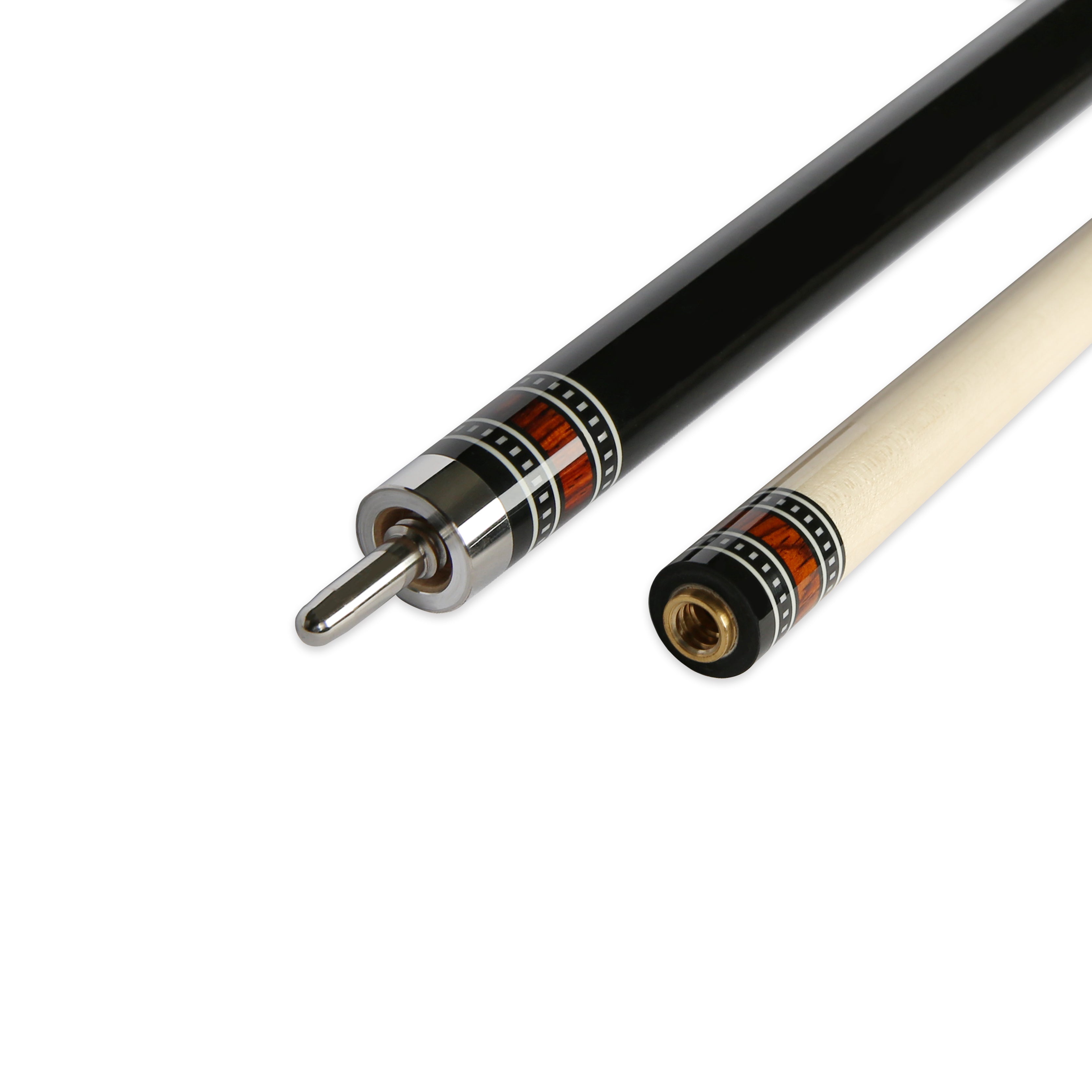 ASKA A1 Black Pool Cue - Birdseye Maple with Irish Linen Wrap