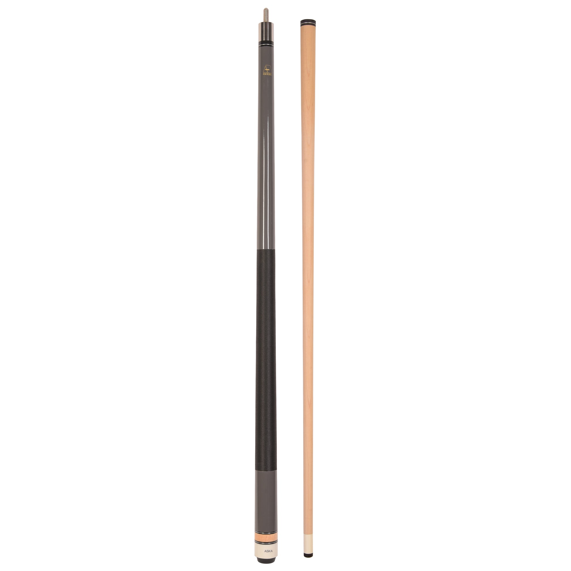 Grey Pool Cue Stick and separate cue shaft.