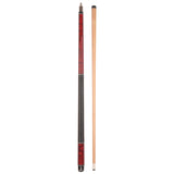 ASKA Pool Cue Stick TR RED, Maple Shaft, 5/16x18 Metal Joint, Black Irish Linen, Triple Rings, 12.75mm Tip, TRRD
