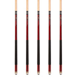 Set of 5 RED Aska L2 Billiard Pool Cues, 58" Hard Rock Canadian Maple, 13mm Hard Tip, Mixed Weights, L2S5RD