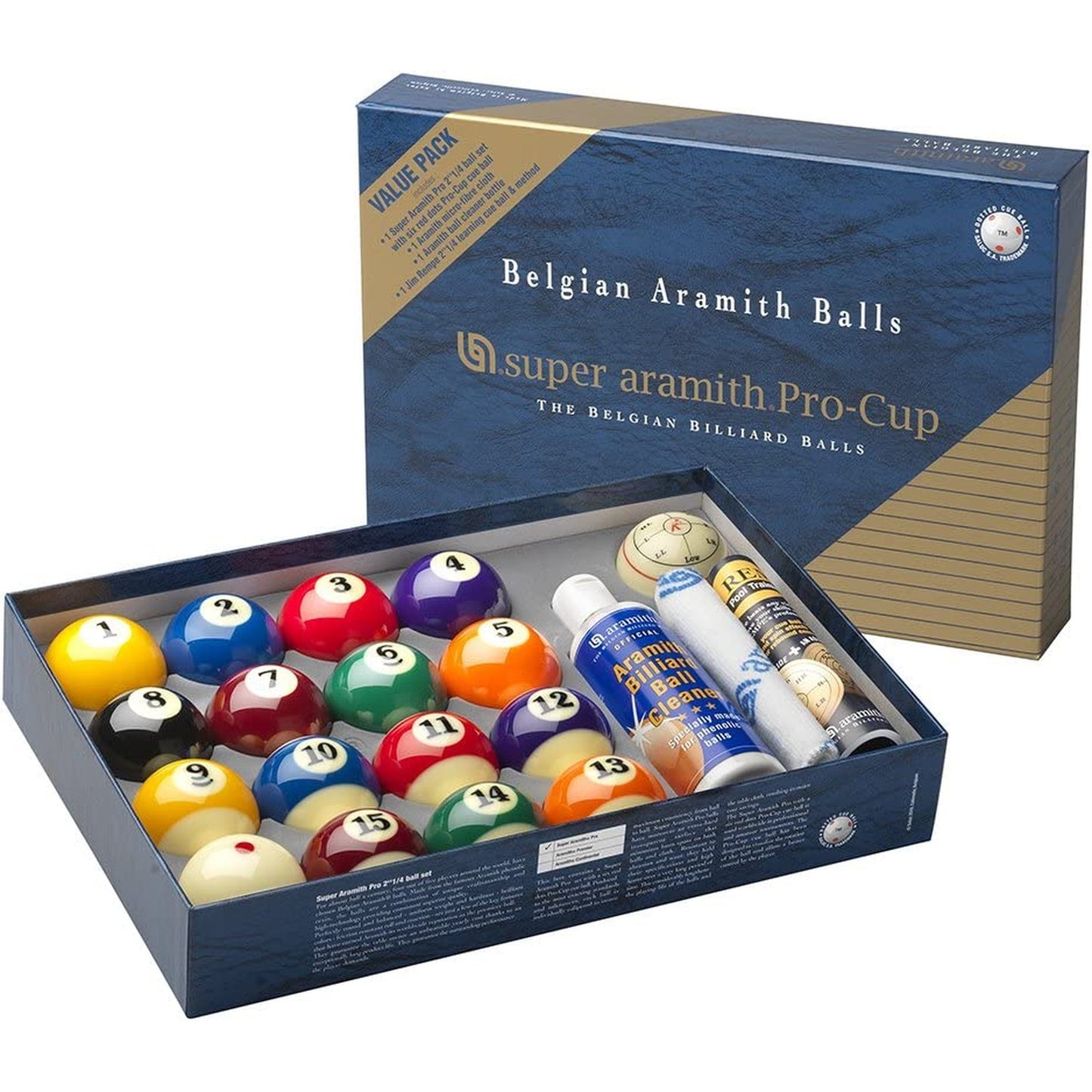 Aramith® Super Pro-Cup Value Pak, 2 ¼” billiard pool cue stick by ASKA