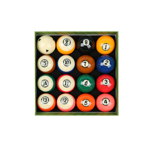 Aska Billiards Grade A Pool Boston Numbered Balls Set, 16 Balls Including a Cue Ball, 2 1/4 inch, PB15