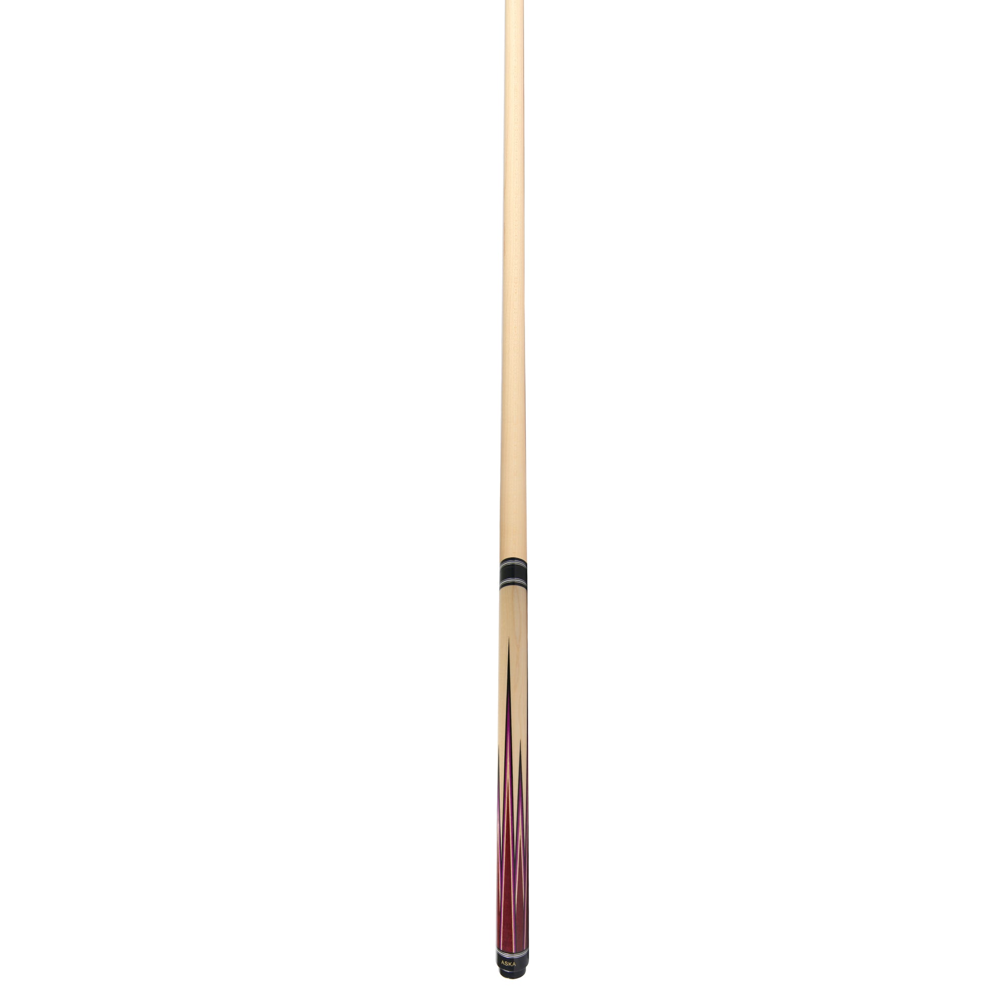 Side profile of the assembled jump cue on a plain background.