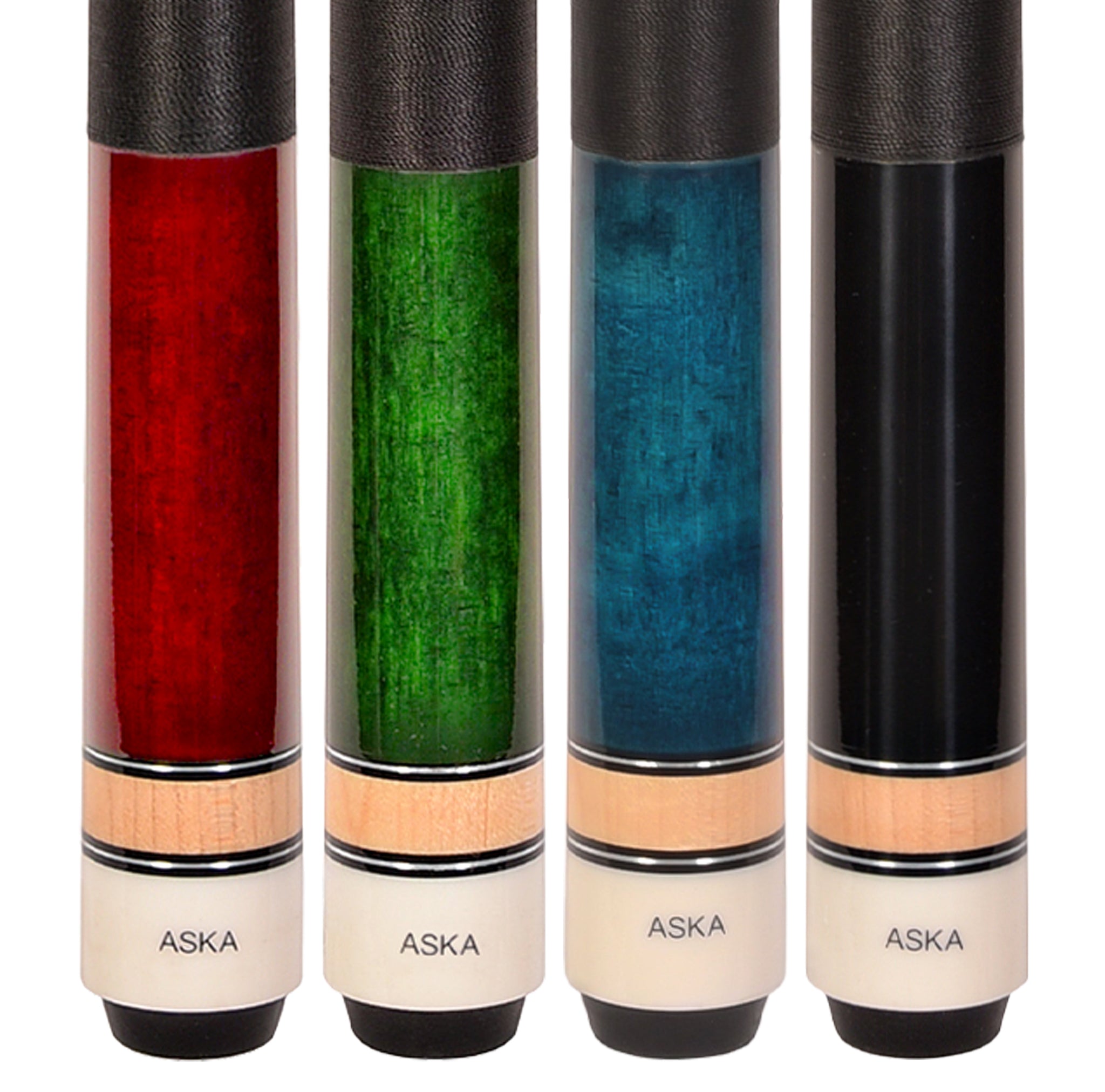 Set of 4 Aska L2 Billiard Pool Cues, 58" Hard Rock Canadian Maple, 13m