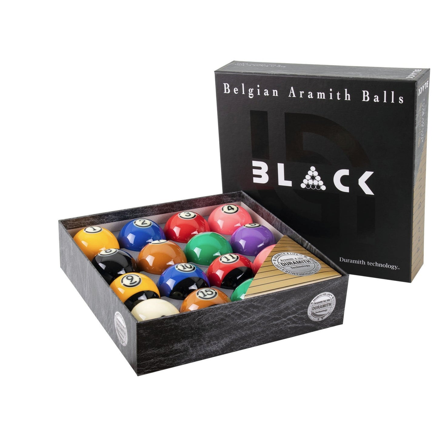 Aramith Pure Phenolic Pool Balls Regulation Billiard Ball Set (Tournament Black) 2-1/4" billiard pool cue stick by ASKA