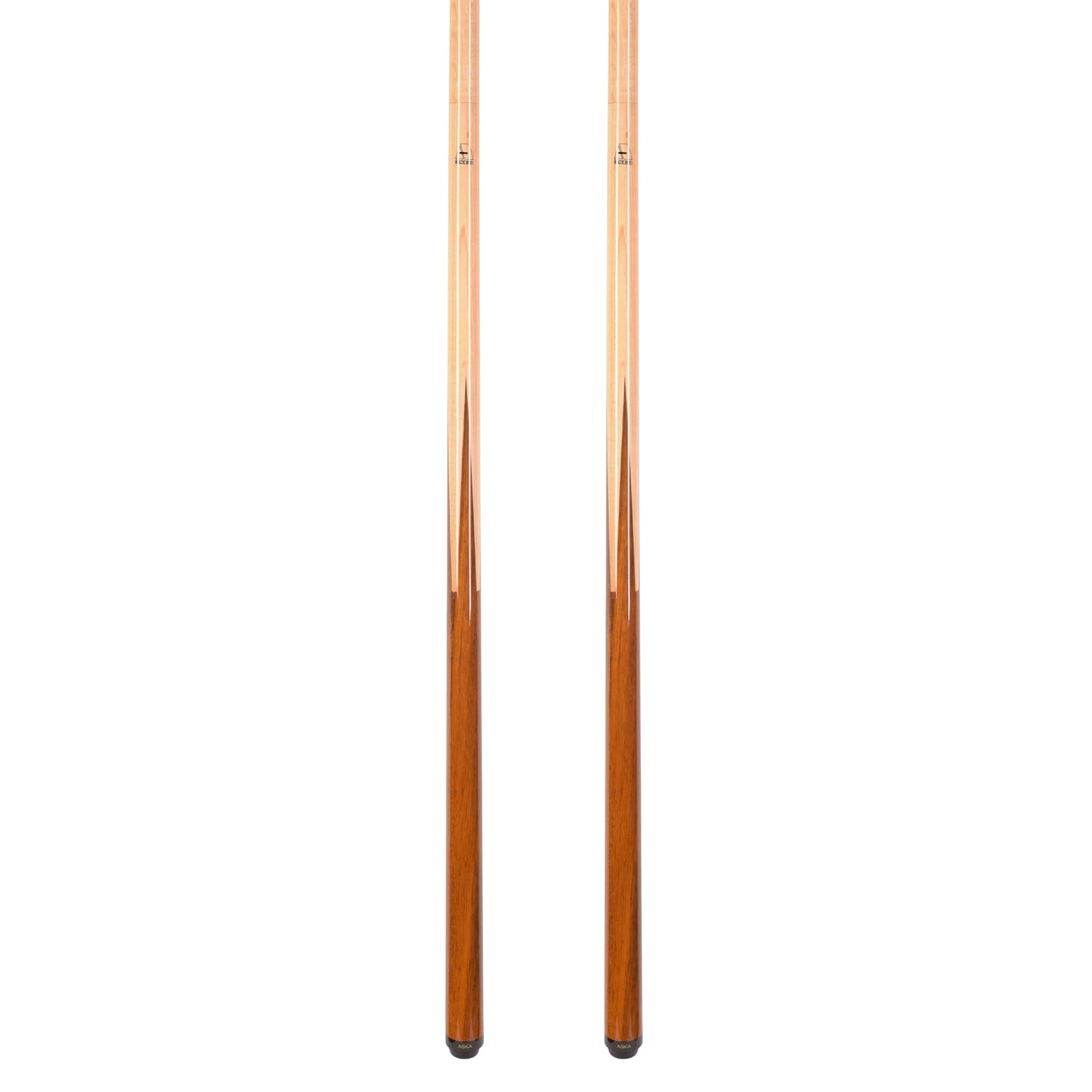 ASKA Sneaky Pete Pool Cue Sticks Set of 2 – Malaswood Spliced Maple Bar Cues / House Cues, 58