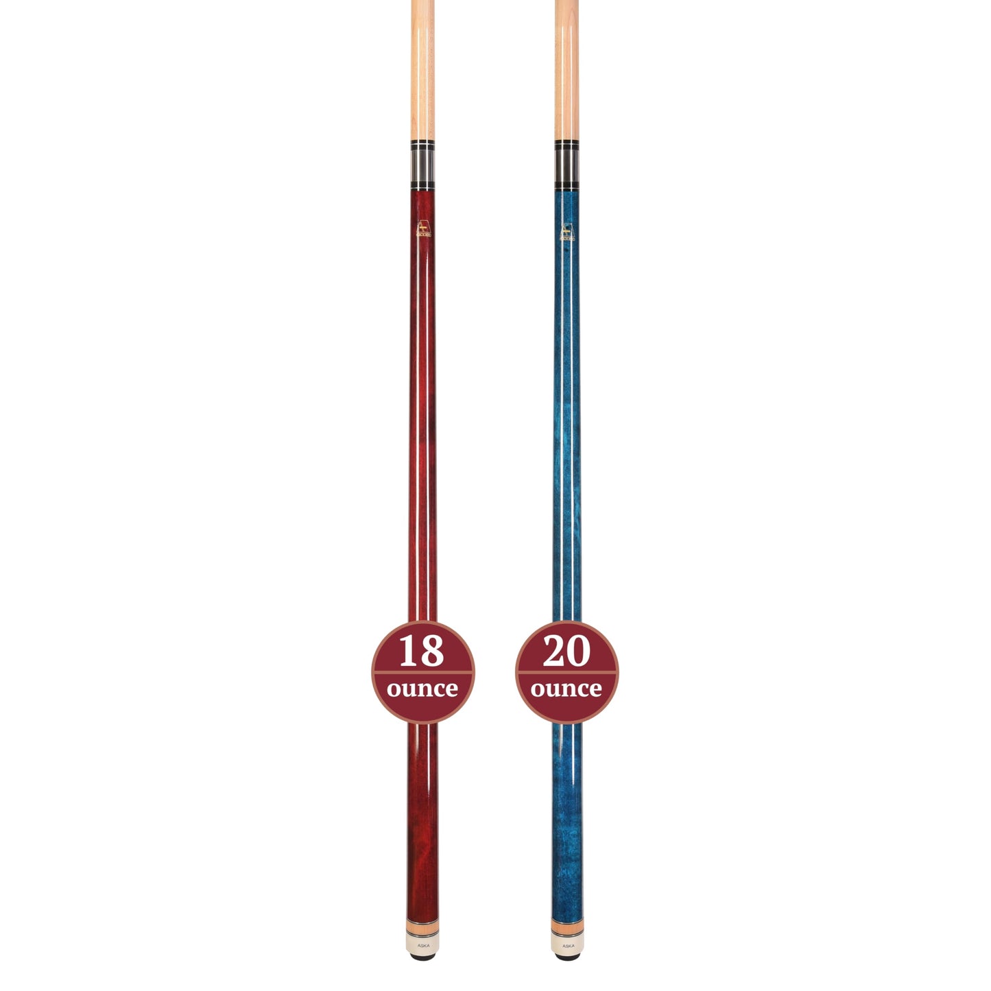 ASKA Set of 2 Pool Cue Sticks, 58