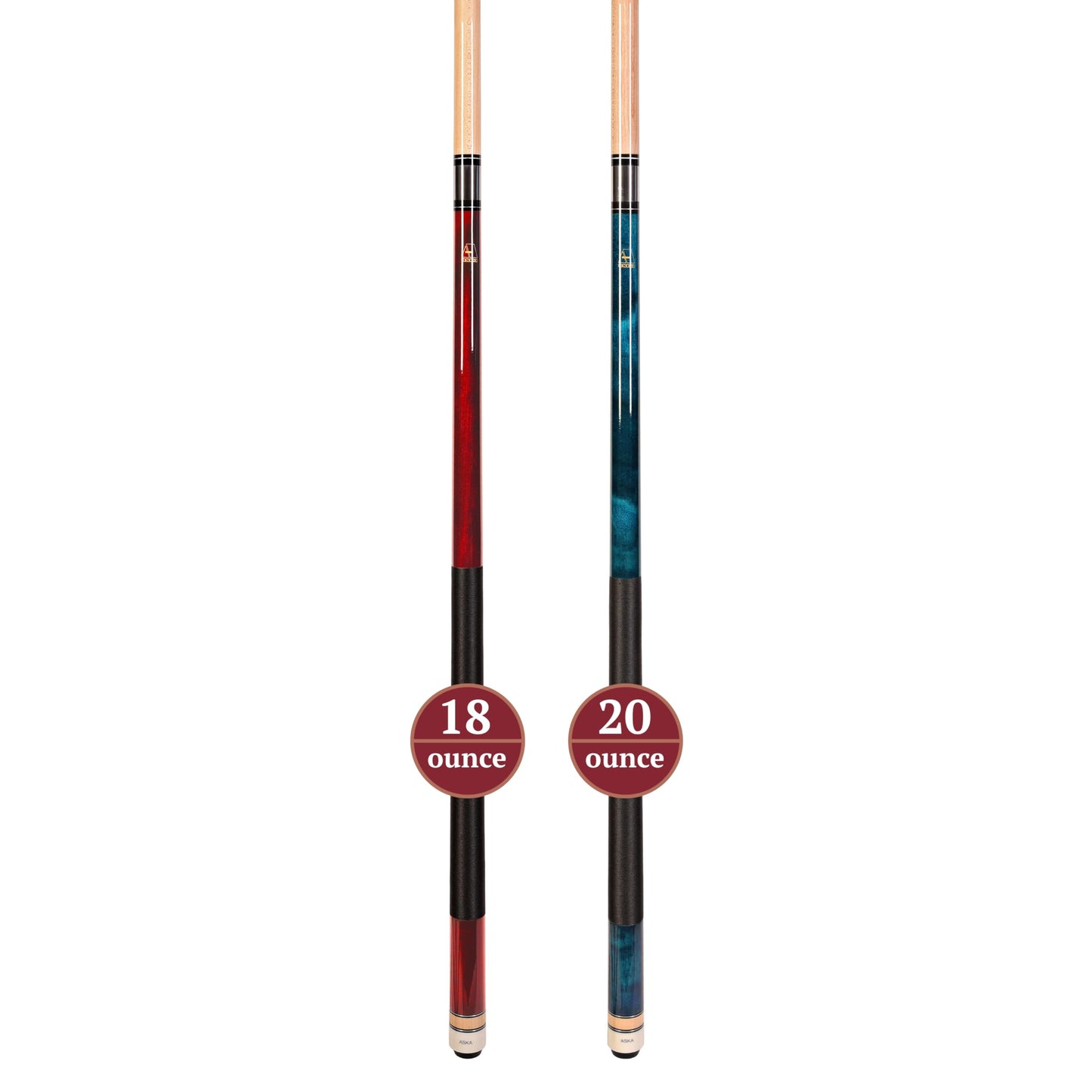 ASKA Set of 2 Pool Cue Sticks, 58