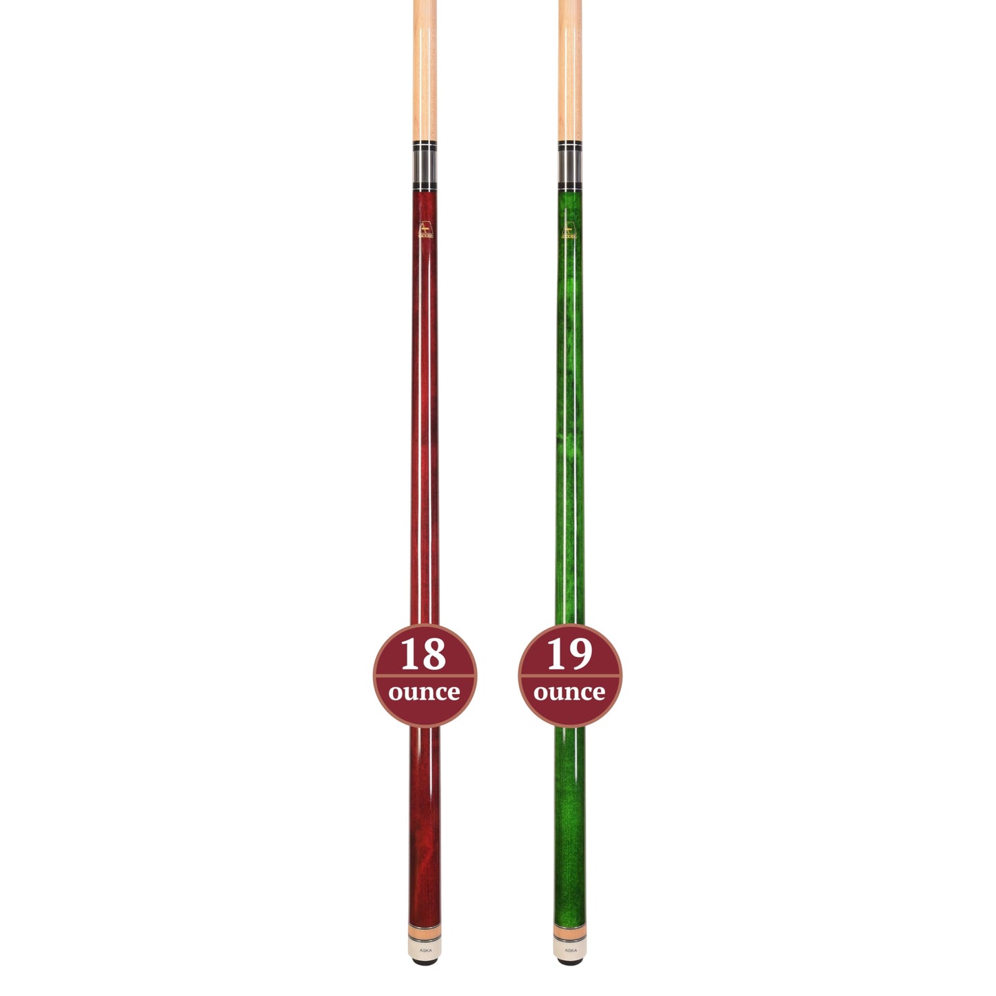 ASKA Set of 2 Pool Cue Sticks, 58