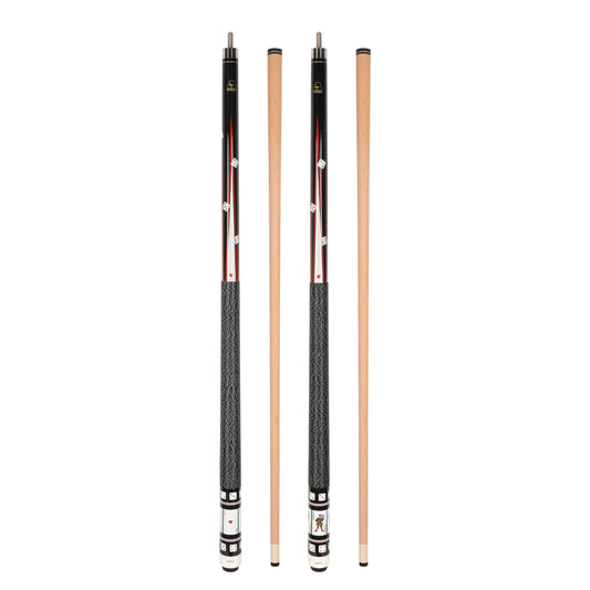ASKA Set of 2 Poker Theme Pool Cue Sticks - Aces and Jokers