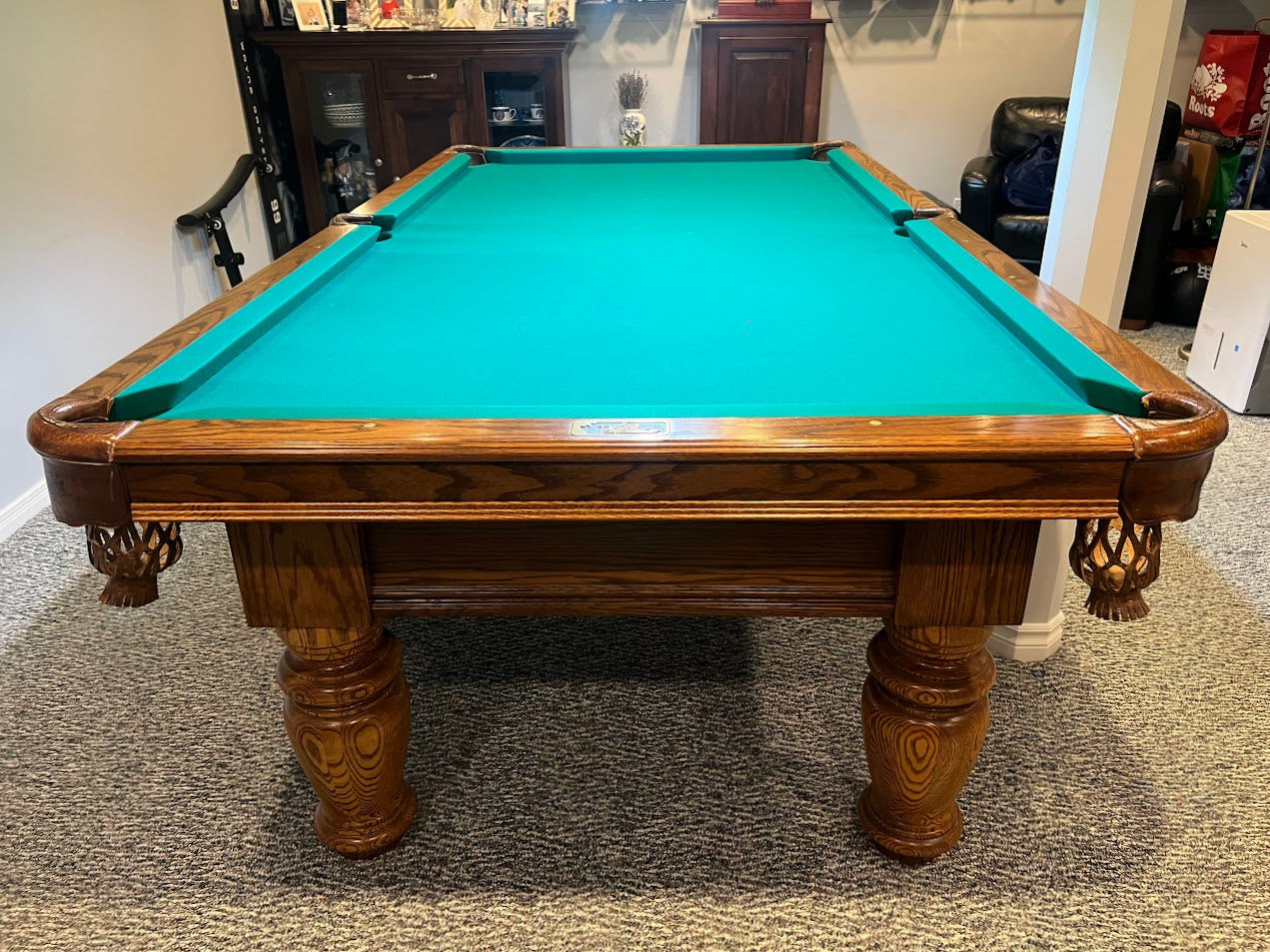 Dufferin Anniversary 8-Foot Pool Table | Preowned Smokey Oak Billiard Table