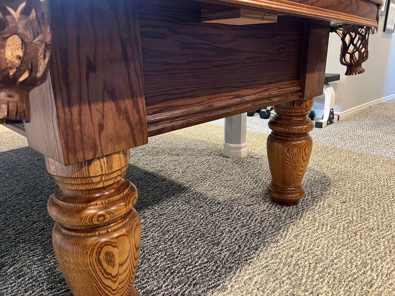 Dufferin Anniversary 8-Foot Pool Table | Preowned Smokey Oak Billiard Table