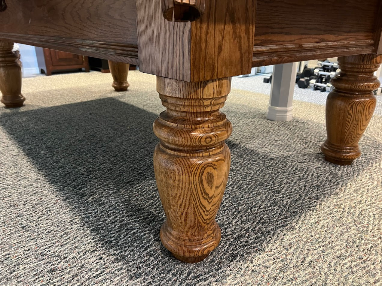 Dufferin Anniversary 8-Foot Pool Table | Preowned Smokey Oak Billiard Table