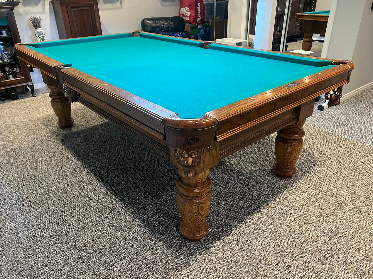 Dufferin Anniversary 8-Foot Pool Table | Preowned Smokey Oak Billiard Table