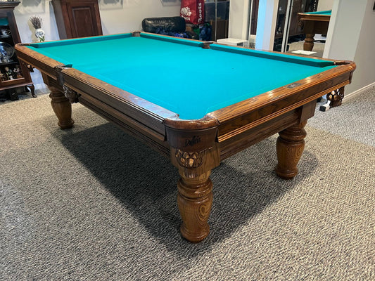 Dufferin Anniversary 8-Foot Pool Table | Preowned Smokey Oak Billiard Table