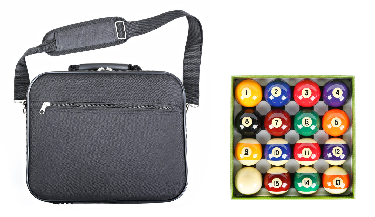 ASKA Pool Billiard Ball Travel / Storage Case With ASKA Grade A, 2-1/4 Set of Pool Balls, PBC1+PB01A