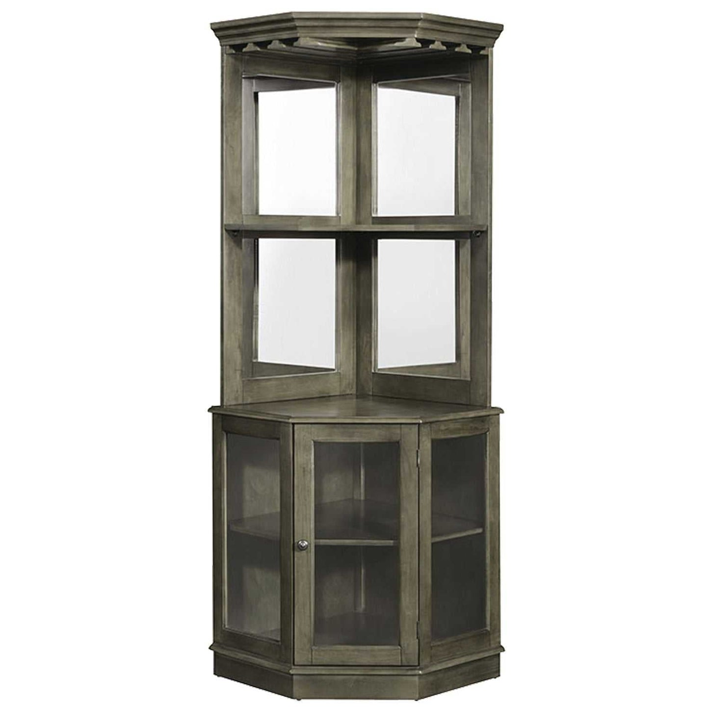 RAM Game Room BRCB4 Corner Bar Cabinet with Wine Rack - Slate, front view.