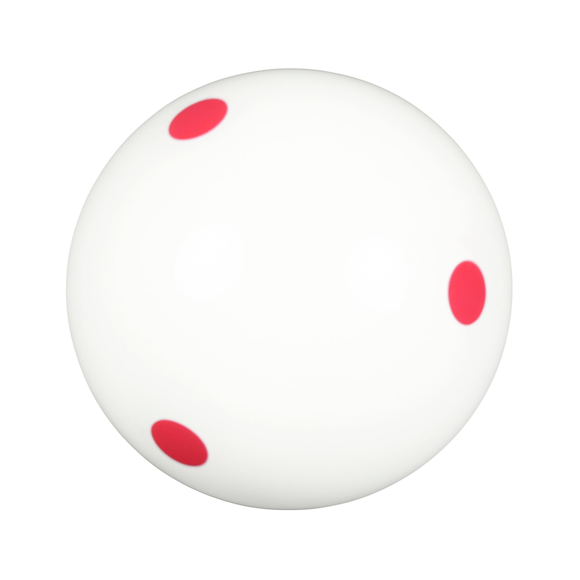 ASKA Pool Training 6 Red Dot Ball, white with three red circles. TBRED