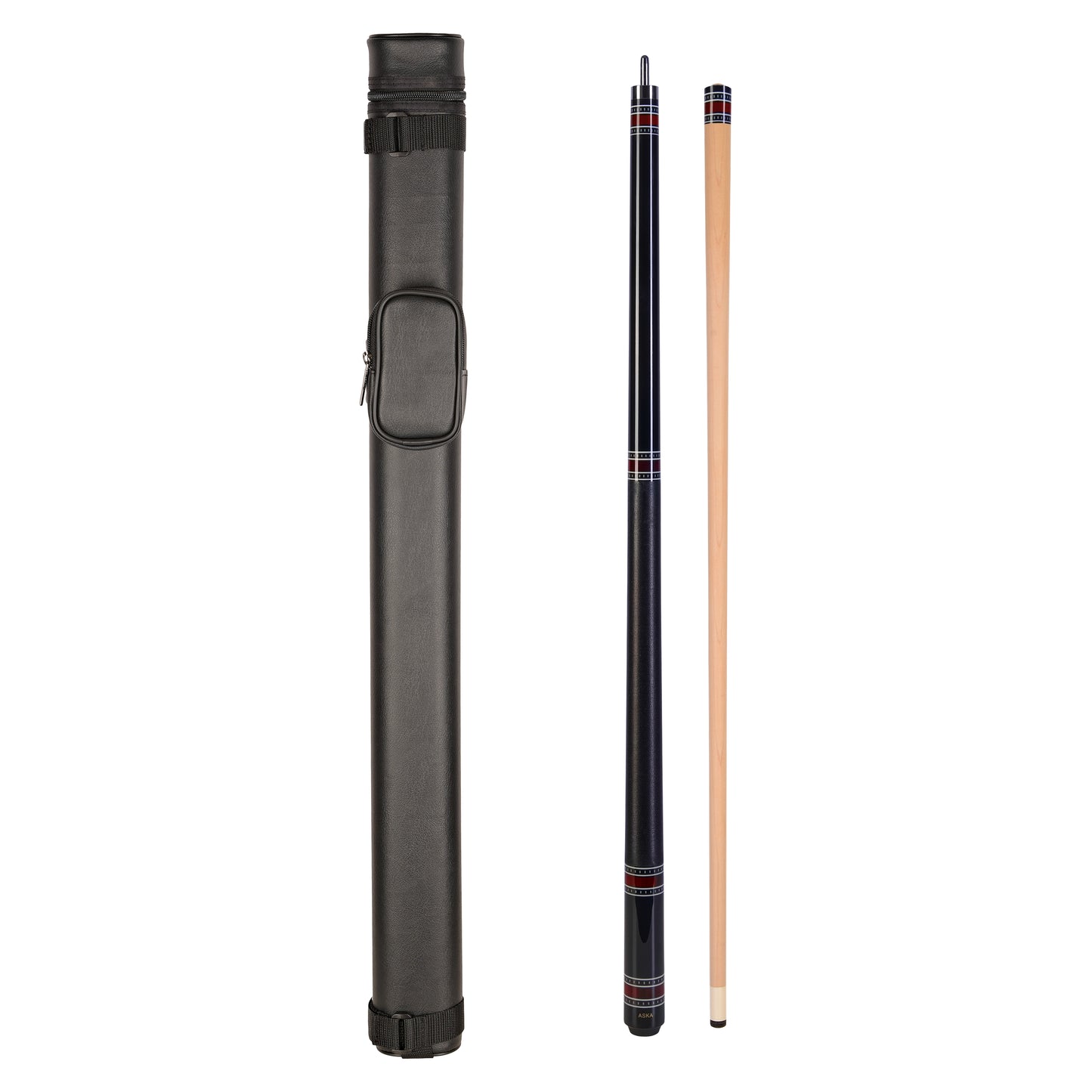 ASKA A1 Black pool cue and one-cue case combo. C11A1BLK
