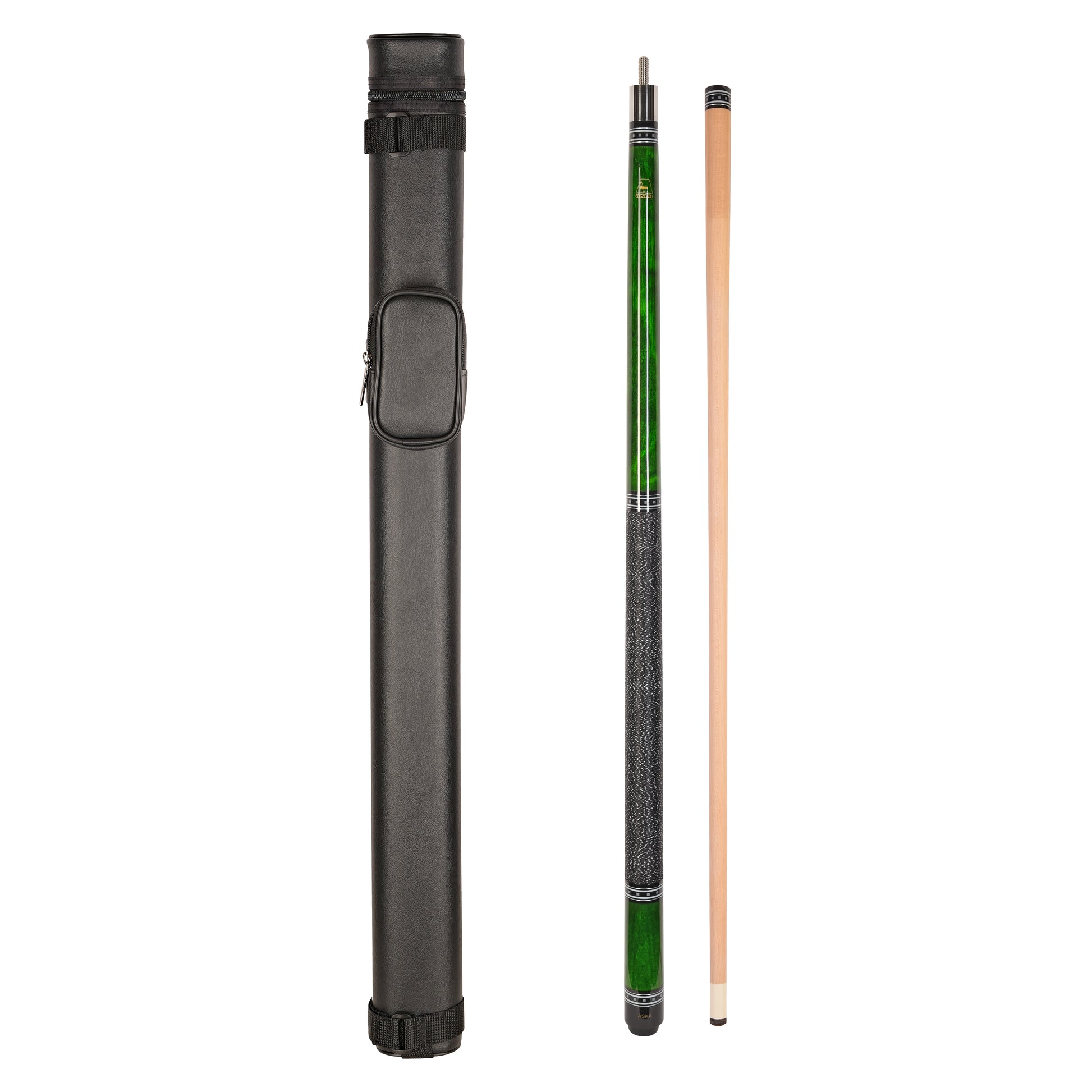 ASKA L9 Green Cue and 1x1 Case combo displayed. C11L9GRN