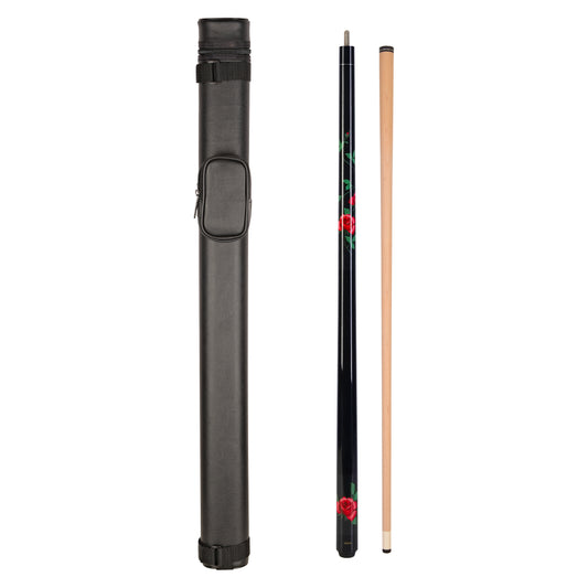 ASKA Black Rose Cue and 1x1 Cue Case Combo C11BR