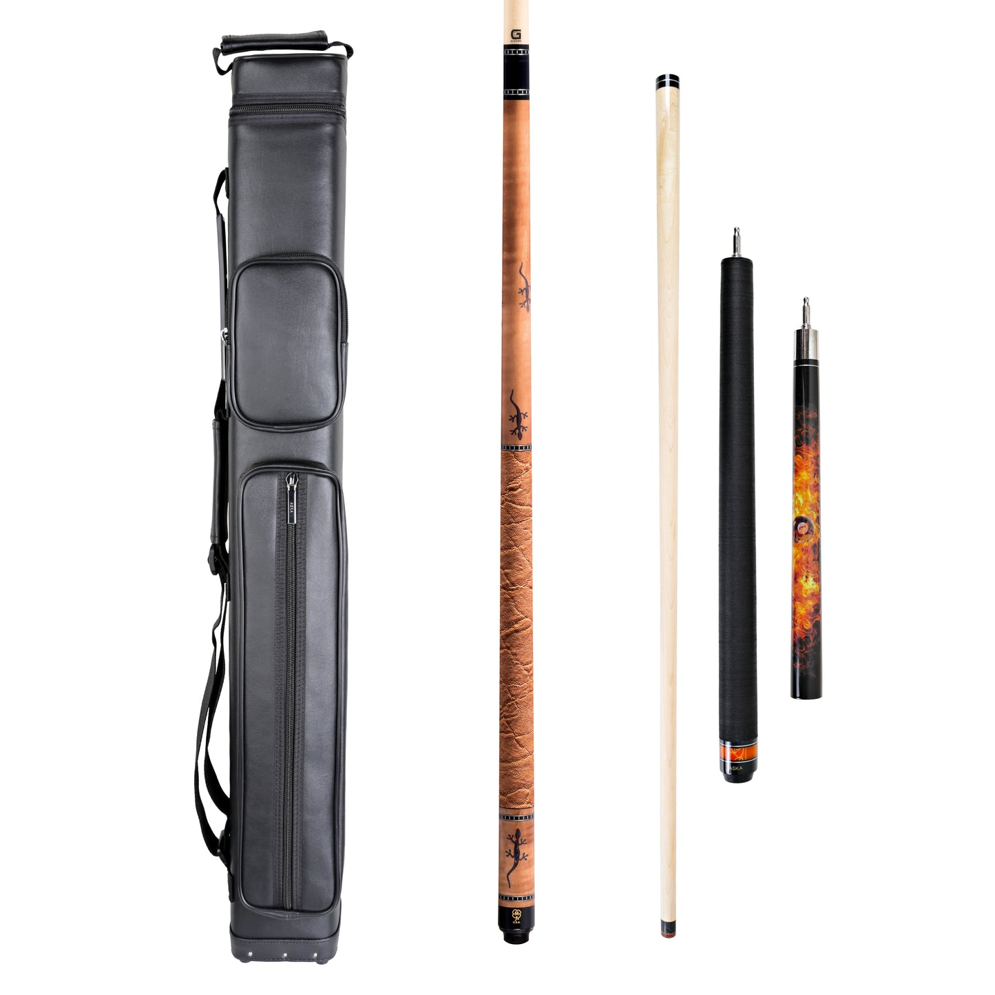 ASKA 3x6 cue case with McDermott G516 and ASKA JBC Fireball pool cues MCDG516COMBO