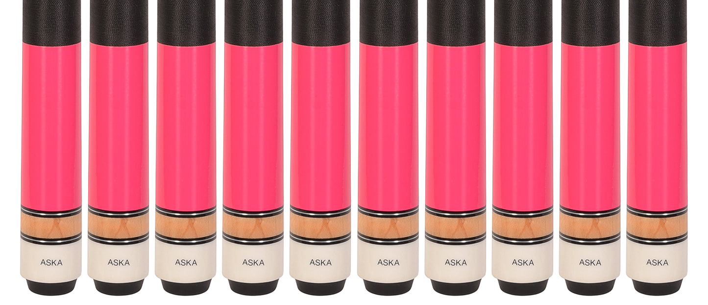 Lot of 10 PINK ASKA L2 Billiard Pool Cues, 58