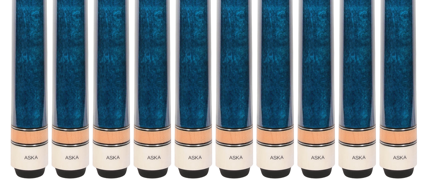 Lot of 10  Blue ASKA L3 Billiard Pool Cues, 58