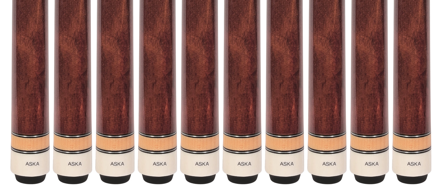 Lot of 10  Mahogany ASKA L3 Billiard Pool Cues, 58