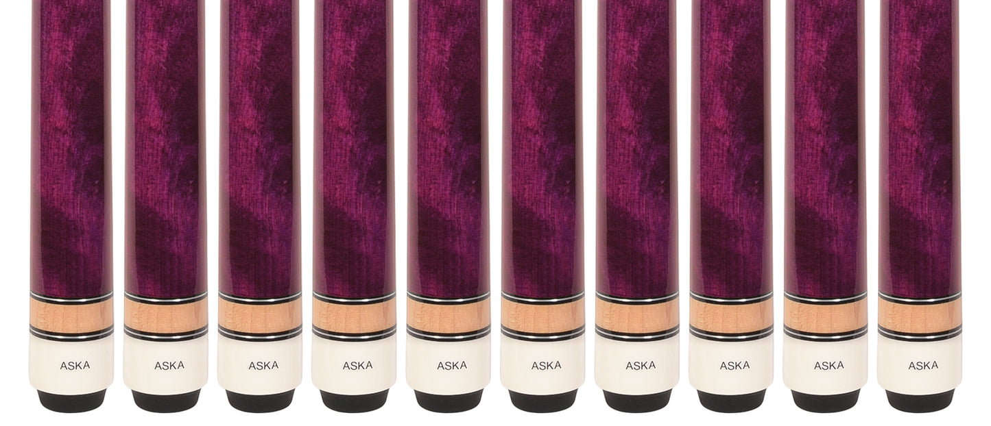Lot of 10  ASKA Purple L3 Billiard Pool Cues, 58