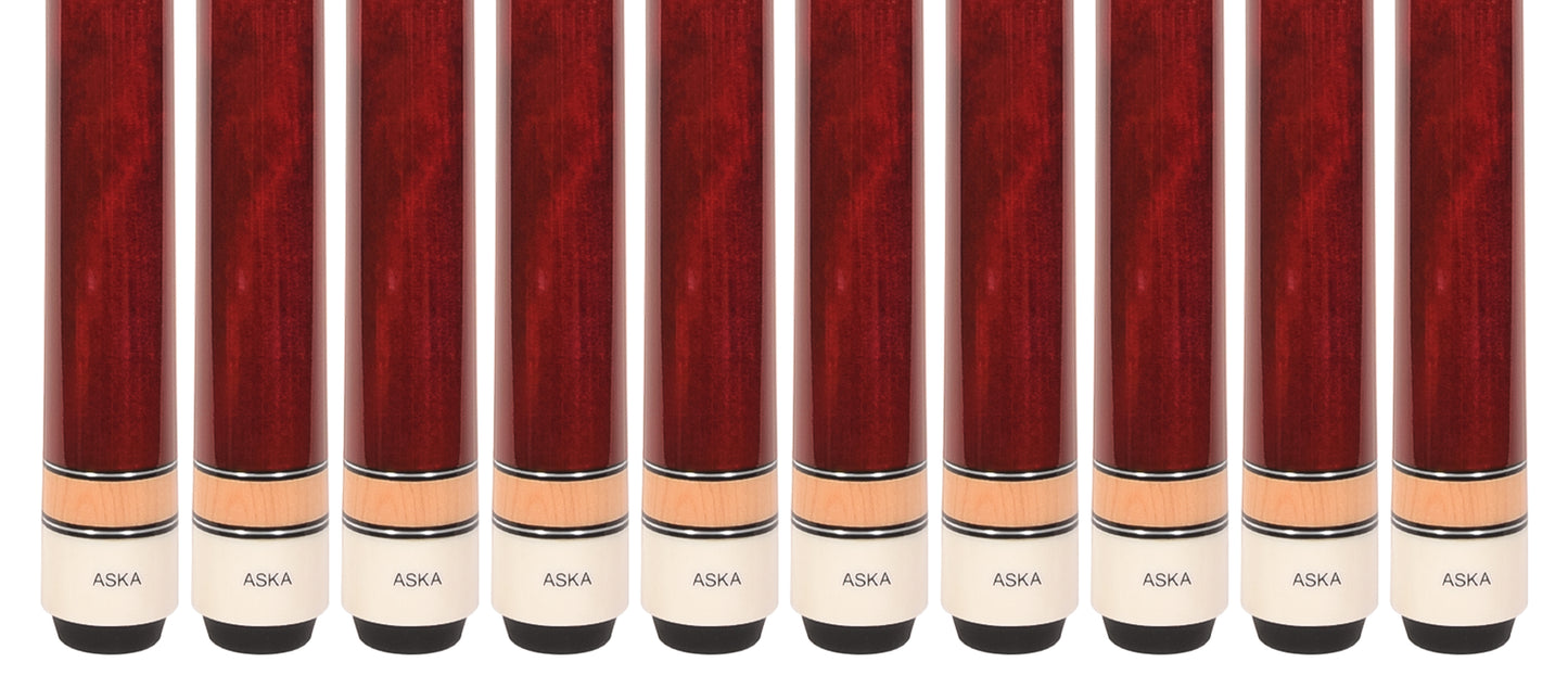 Lot of 10  Red ASKA L3 Billiard Pool Cues, 58