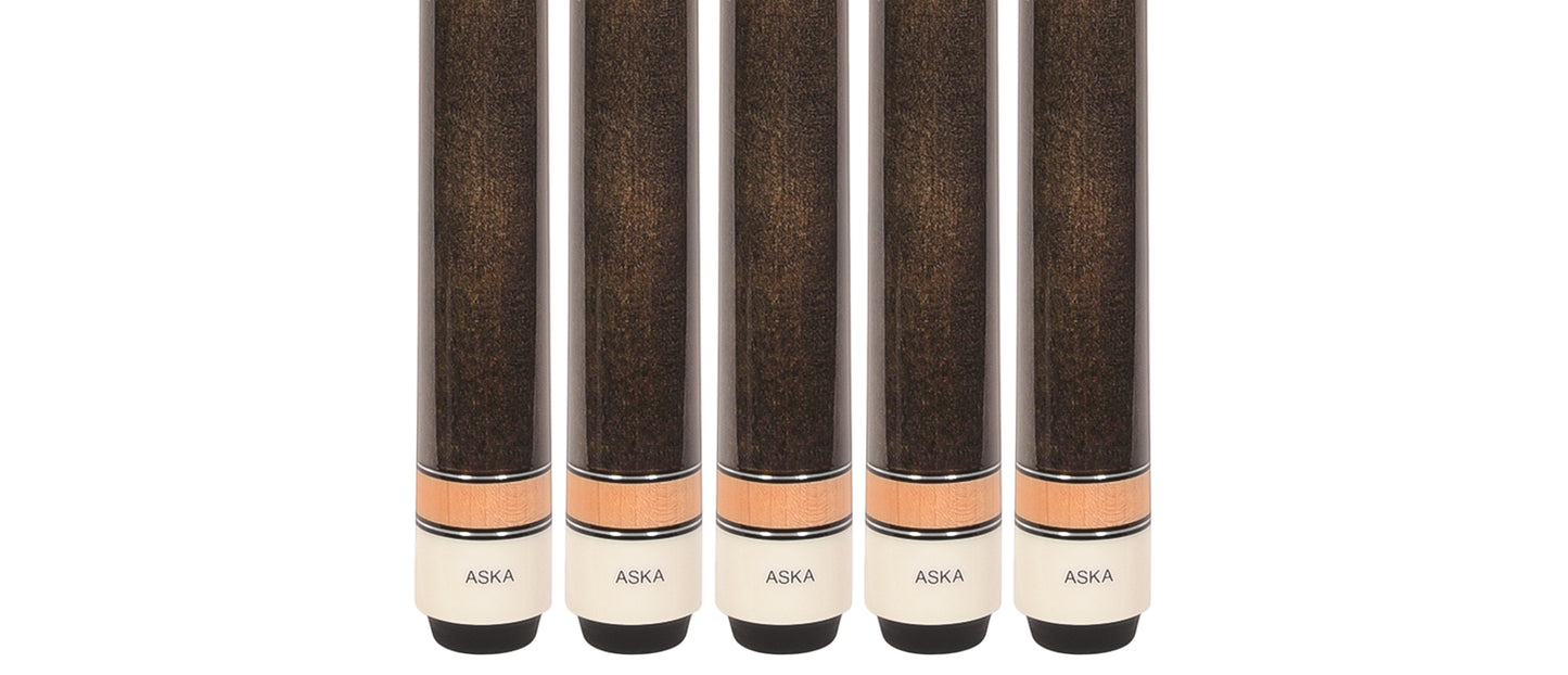 Set of 5 Aska L3 Smoke Pool Cue Sticks, 58