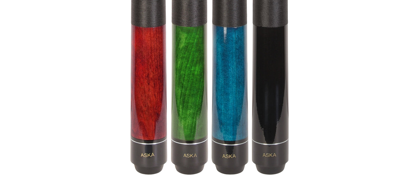 Set of 4 Aska LEC Billiard Pool Cues, 58" Hard Rock Canadian Maple, 13mm Hard Le Pro Tip, Mixed Weights, LEC4