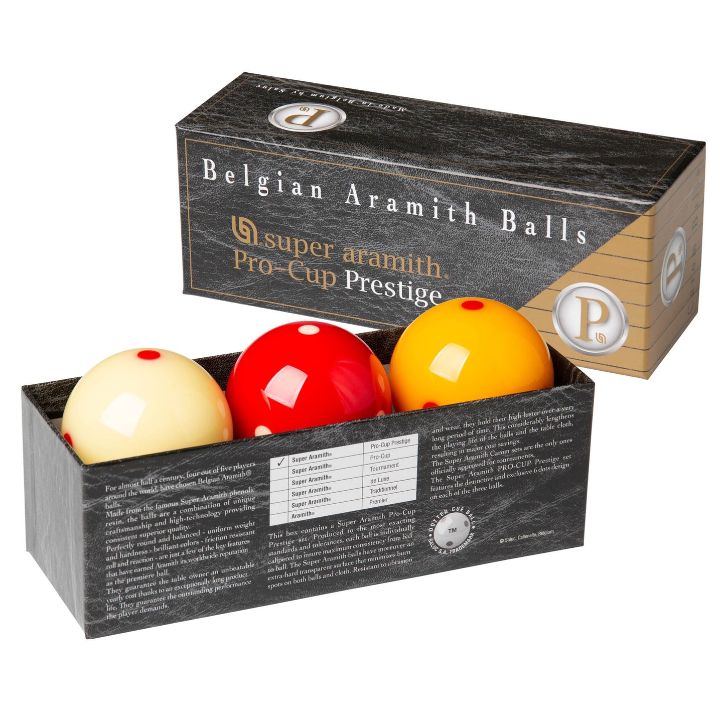 ARAMITH Super Aramith Pro-Cup Prestige billiard balls in original packaging. AR1069