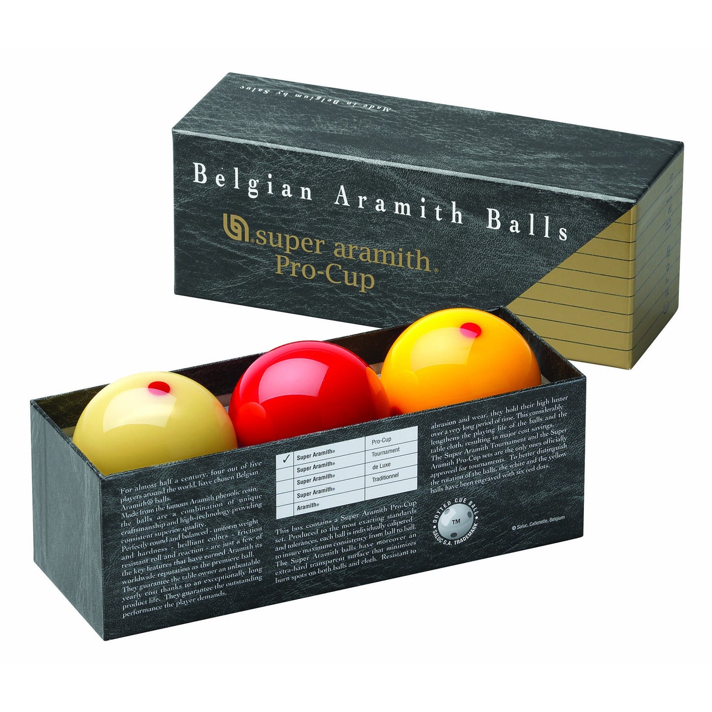 ARAMITH Super Aramith Pro-Cup billiard balls in box. AR1049