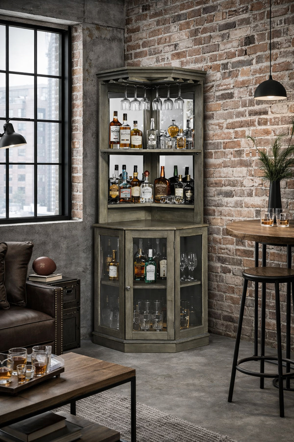 RAM Game Room Corner Bar Tower Cabinet - Thumbnail 4