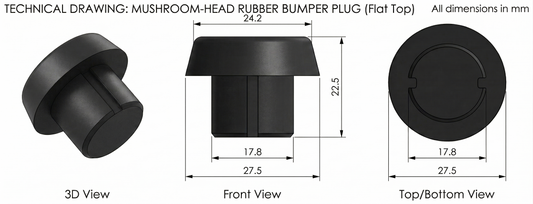 18mm Black Replacement Rubber Bumper for ASKA Cues
