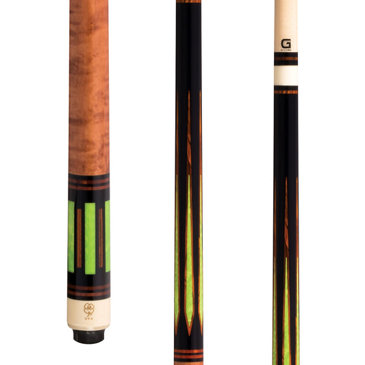 McDermott G-Series Black Urethane Pool Cue with Birdseye Maple No-Wrap Handle (G807)