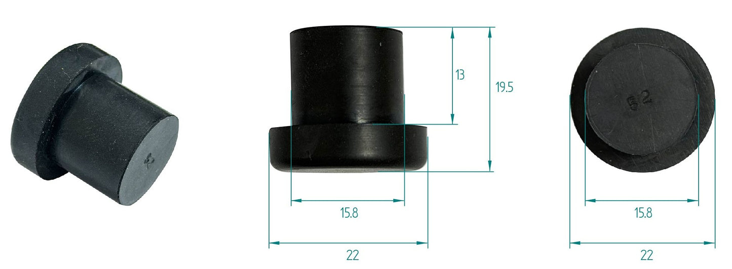 16mm Black Replacement Rubber Bumper for ASKA Jump Pool Cue JC01. JC02