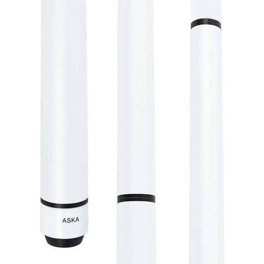 25-Ounce Heavy Hit Matte White Jump Break Cue Stick Aska JBC, Jump/Break Cue. 14-mm Tip, Hard Rock Canadian Maple Shaft