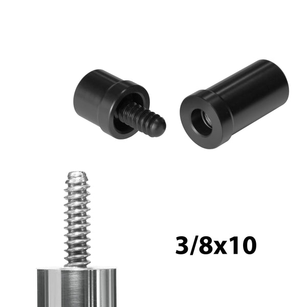 ASKA Joint Protectors for Pool Cue – 3/8x10 Thread, With ASKA Logo, Set of 2 (Shaft + Butt), Black