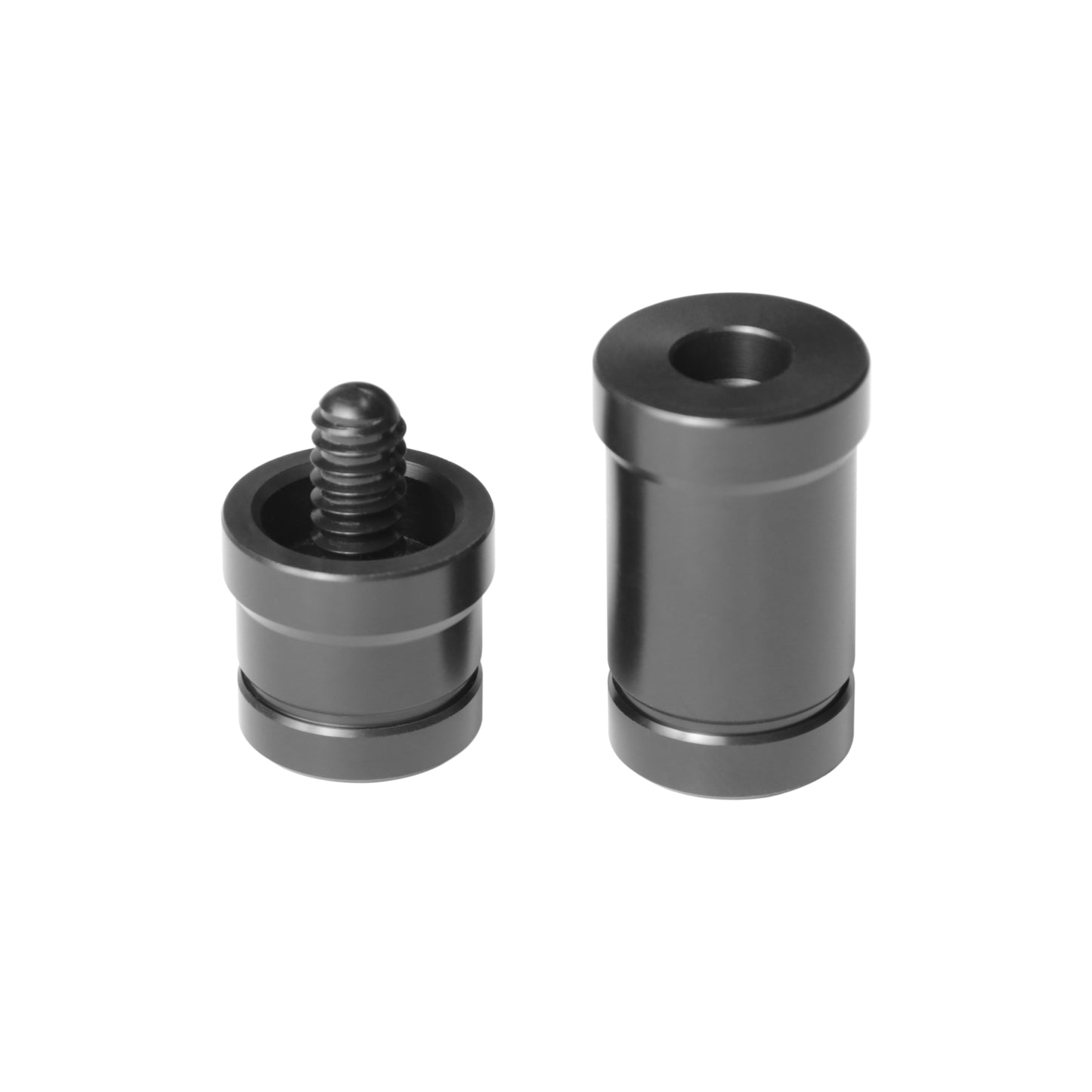 Close-up view of two black joint protector pieces shown separately.