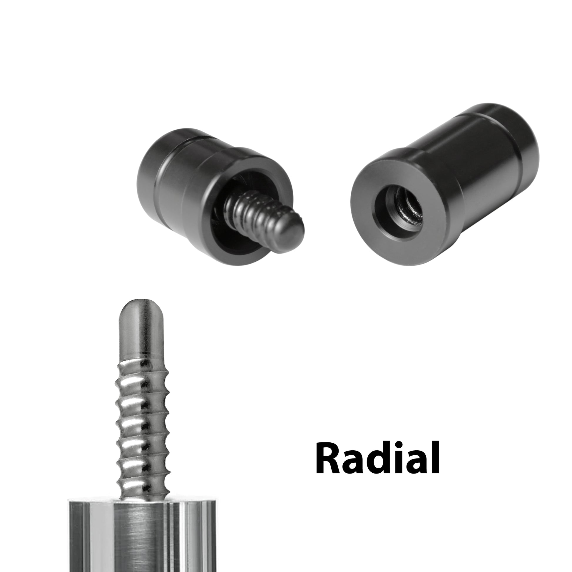 ASKA Radial joint protectors for pool cues, shown in multi-view infographic. JPRADA