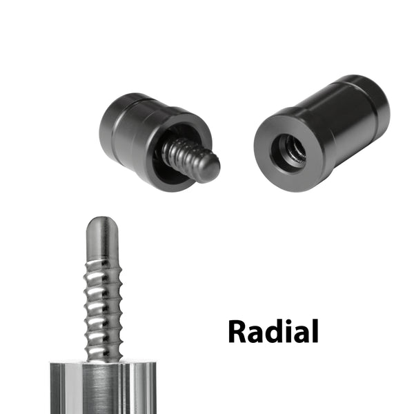 ASKA Joint Protectors for Pool Cue – Radial Thread, Set of 2 (Shaft + Butt), Black